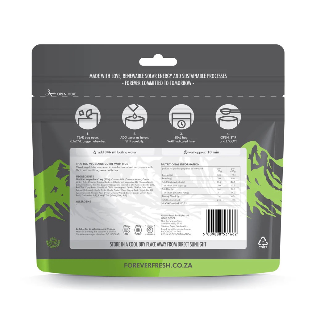 Forever Fresh Thai Red Vegetable Curry with Rice